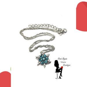 Blue Snowflake Pendant Necklace